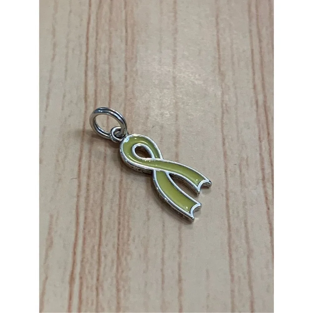 Yellow Ribbon Sterling Silver Jewelry Charm